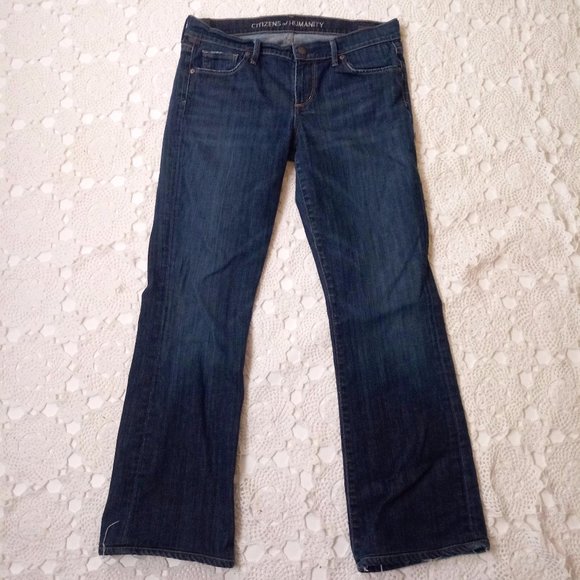 Citizen Humanity 29 Kelly Jeans Low Rise Boot Cut Dark Wash Blue Denim Stretch - Picture 2 of 9